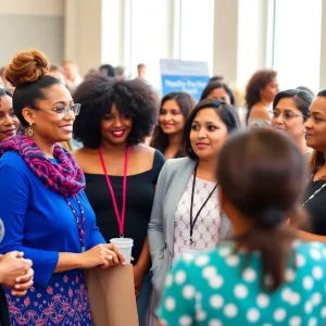 Diverse women participating in an empowerment event