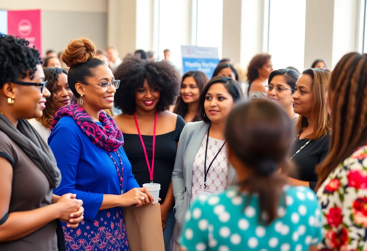 Diverse women participating in an empowerment event
