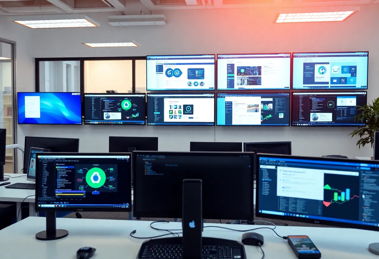 Atlassian acquisition announcement with modern office setup