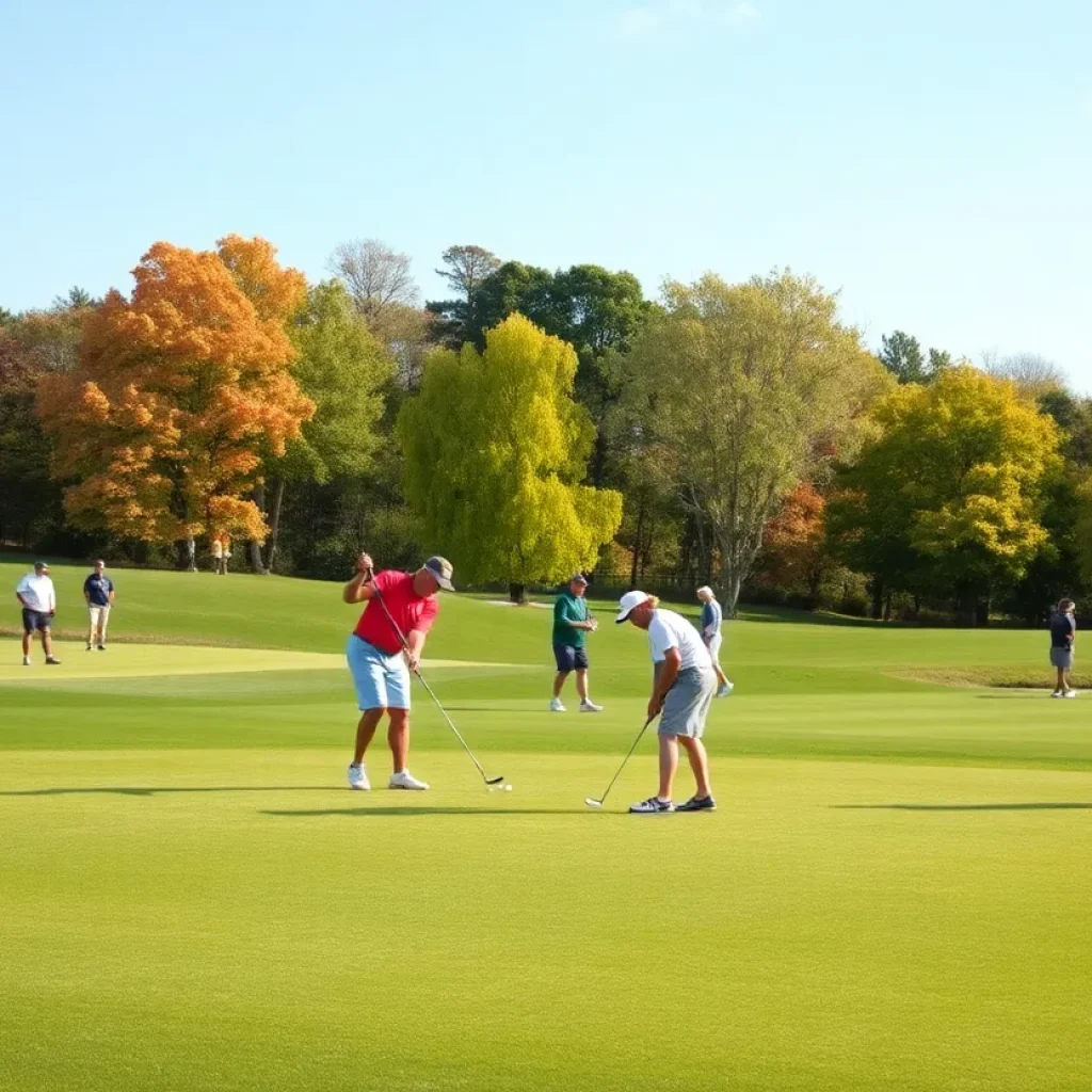 Golfers participating in a tournament in the Capital Region