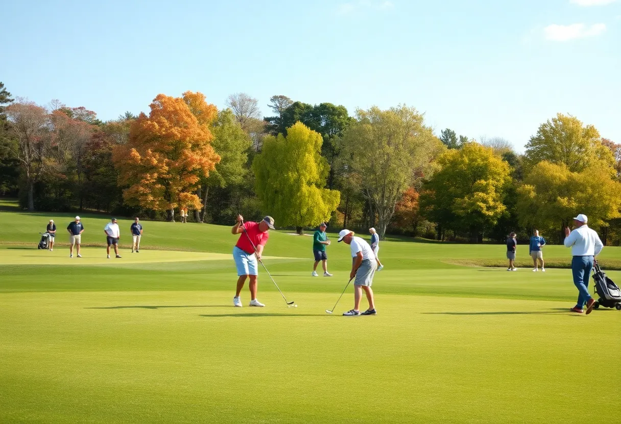 Golfers participating in a tournament in the Capital Region