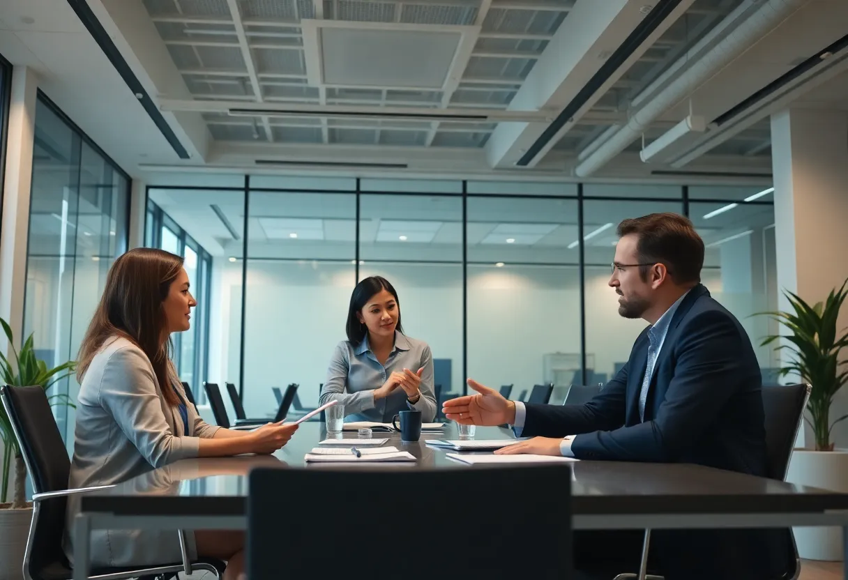 Illustration of a modern wealth management firm collaboration