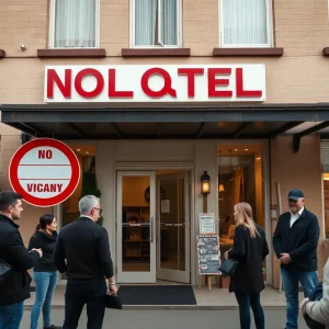 LuxUrban hotel closed with guests outside