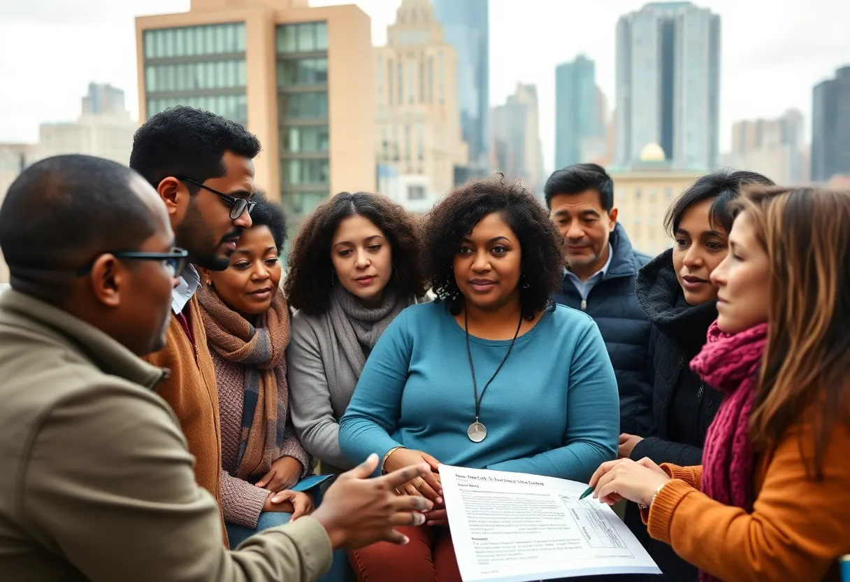 Diverse group discussing healthcare in New York City