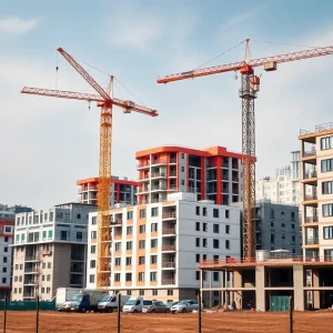 An overview of various construction projects in progress.