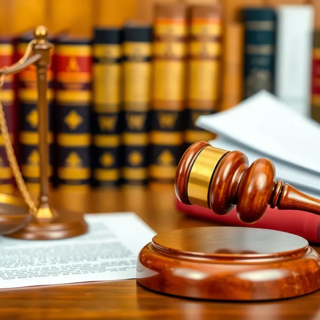 Courtroom depicting legal proceedings related to a fraud case