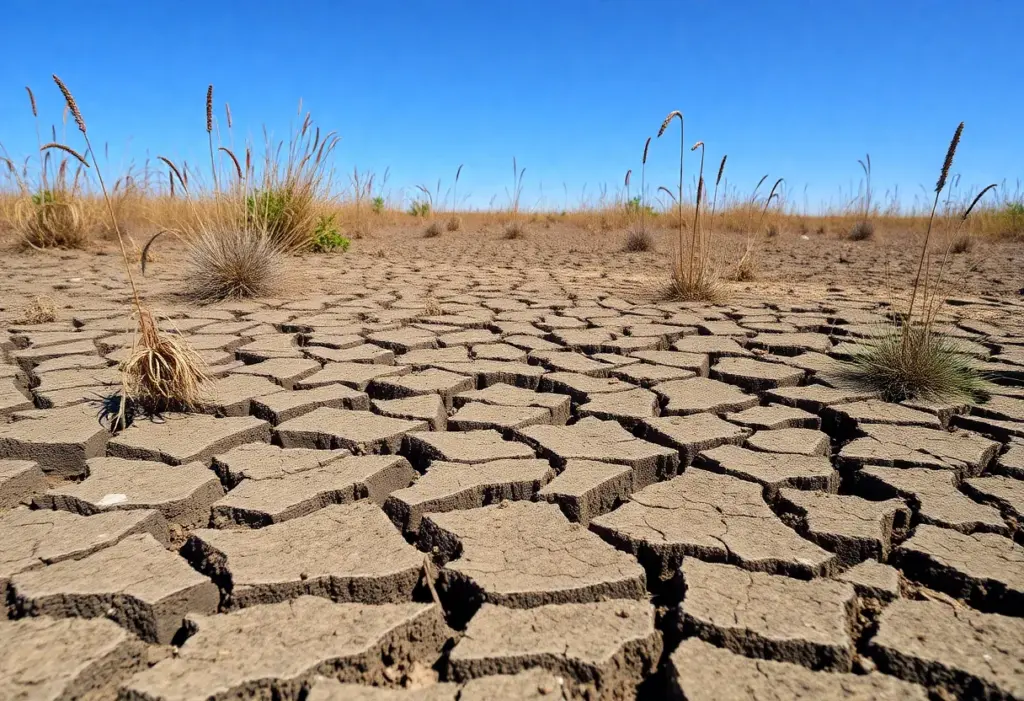 Dry landscape in New York showing drought effects