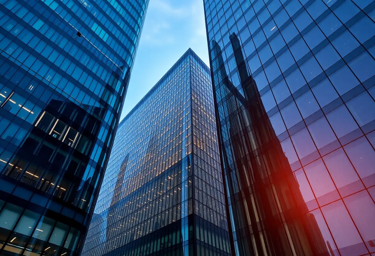Corporate office representing executive compensation trends in NYC.