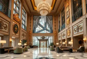 Elegant lobby of Faena New York hotel showcasing luxurious decor.