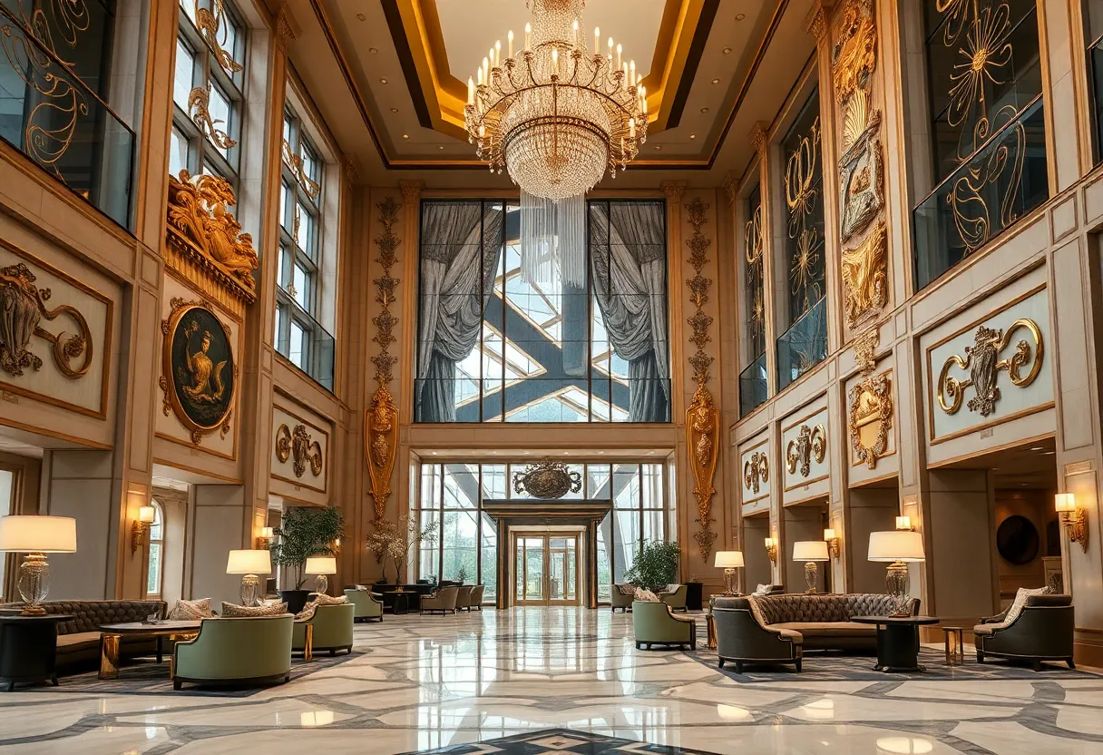 Elegant lobby of Faena New York hotel showcasing luxurious decor.