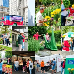 Garden events in New York City showcasing parades, volunteer activities, and family-friendly interactions.