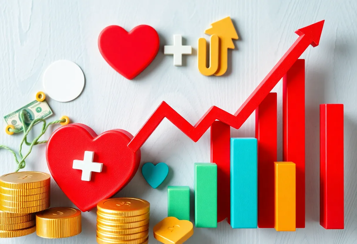 Abstract illustration representing rising health insurance costs