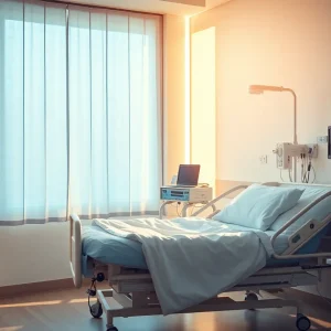Hospital room depicting recovery atmosphere