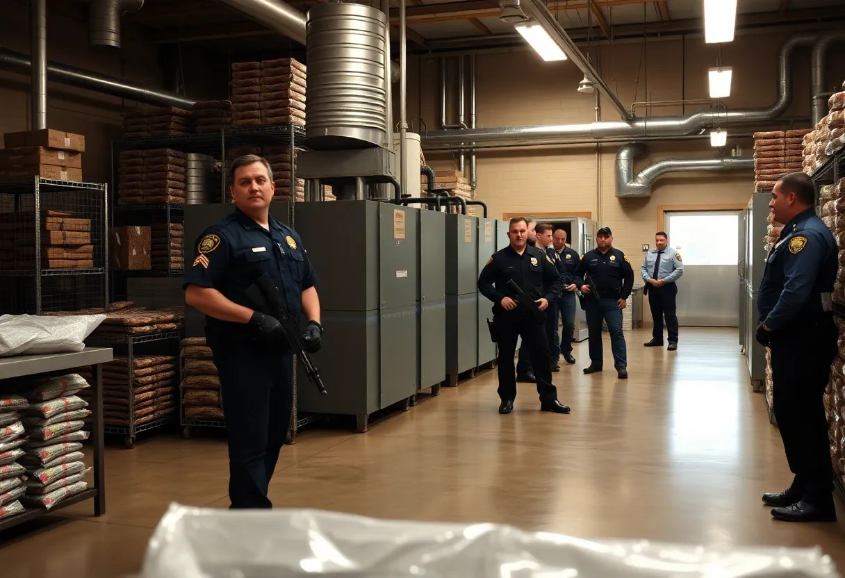 Federal agents at Nutrition Bar Confectioners in Cato, NY during an immigration raid.