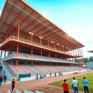 Construction site of the Kip and Sara Kirkpatrick Stadium