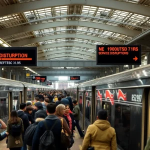 Commuters at Long Island Railroad station amidst potential strike news