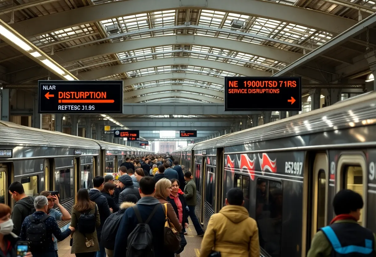 Commuters at Long Island Railroad station amidst potential strike news
