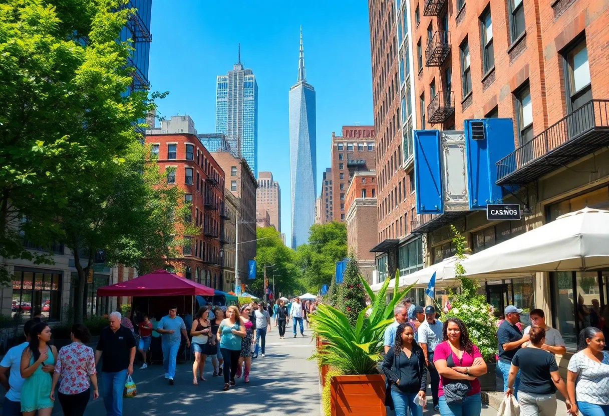 Community members in Manhattan discussing urban development