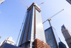 Construction of a new hotel skyscraper in Midtown Manhattan