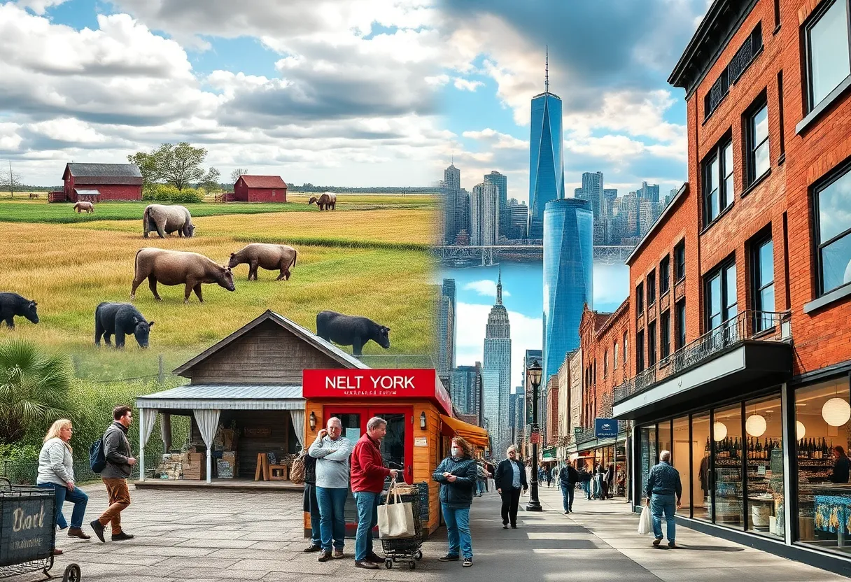 Contrasting lifestyles in Midwest and New York City