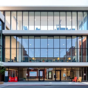Architectural rendering of a new healthcare facility in East Harlem