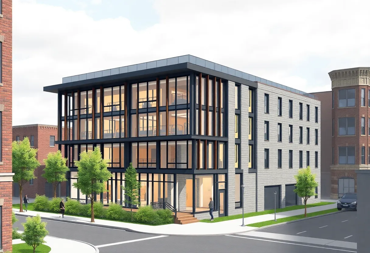 Conceptual design of a modern library and affordable housing