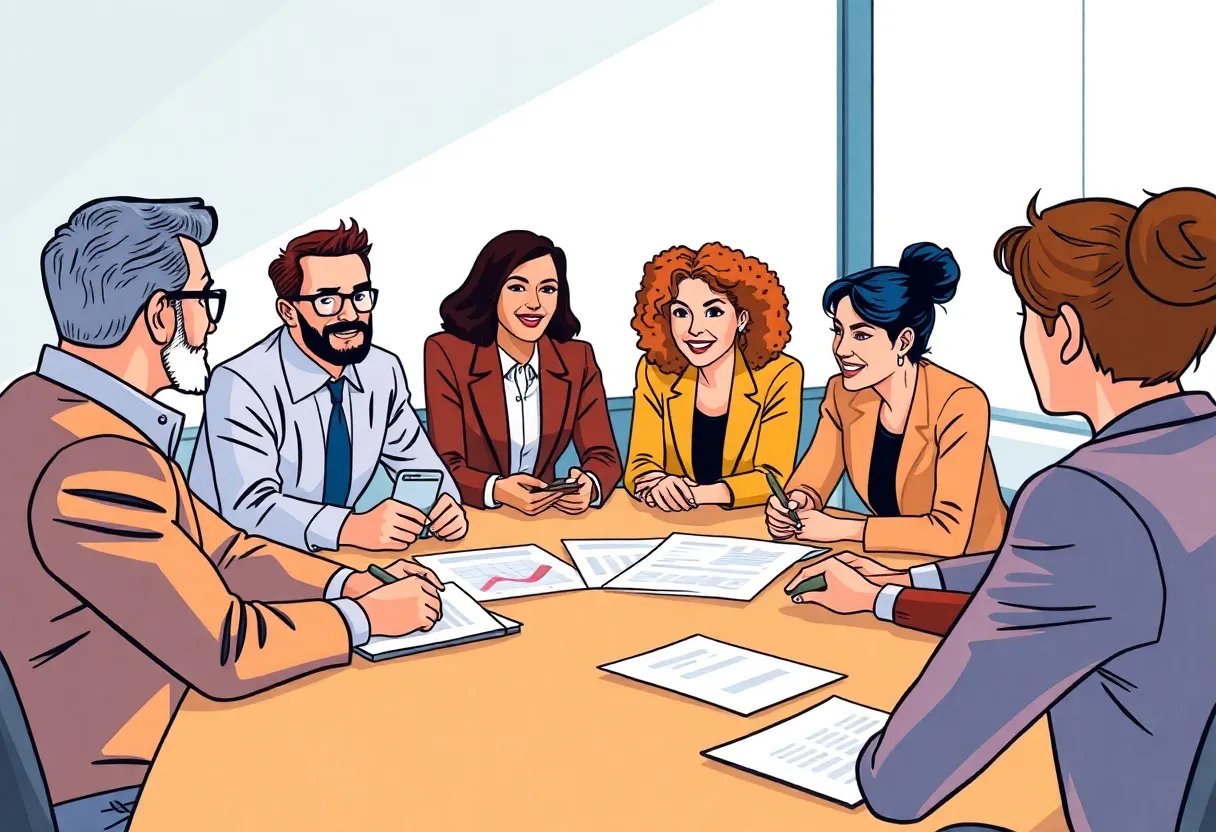 Business owners discussing challenges in New York
