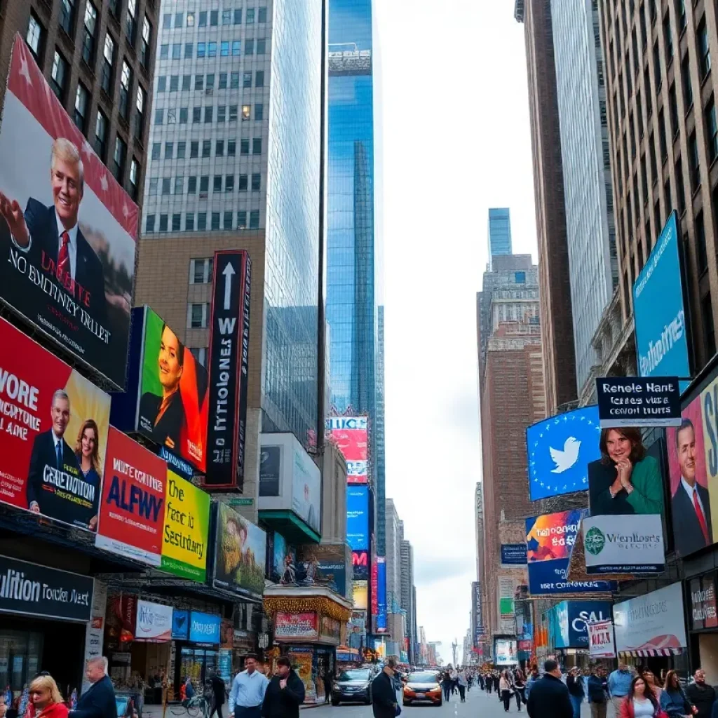 Election campaign scene in New York City