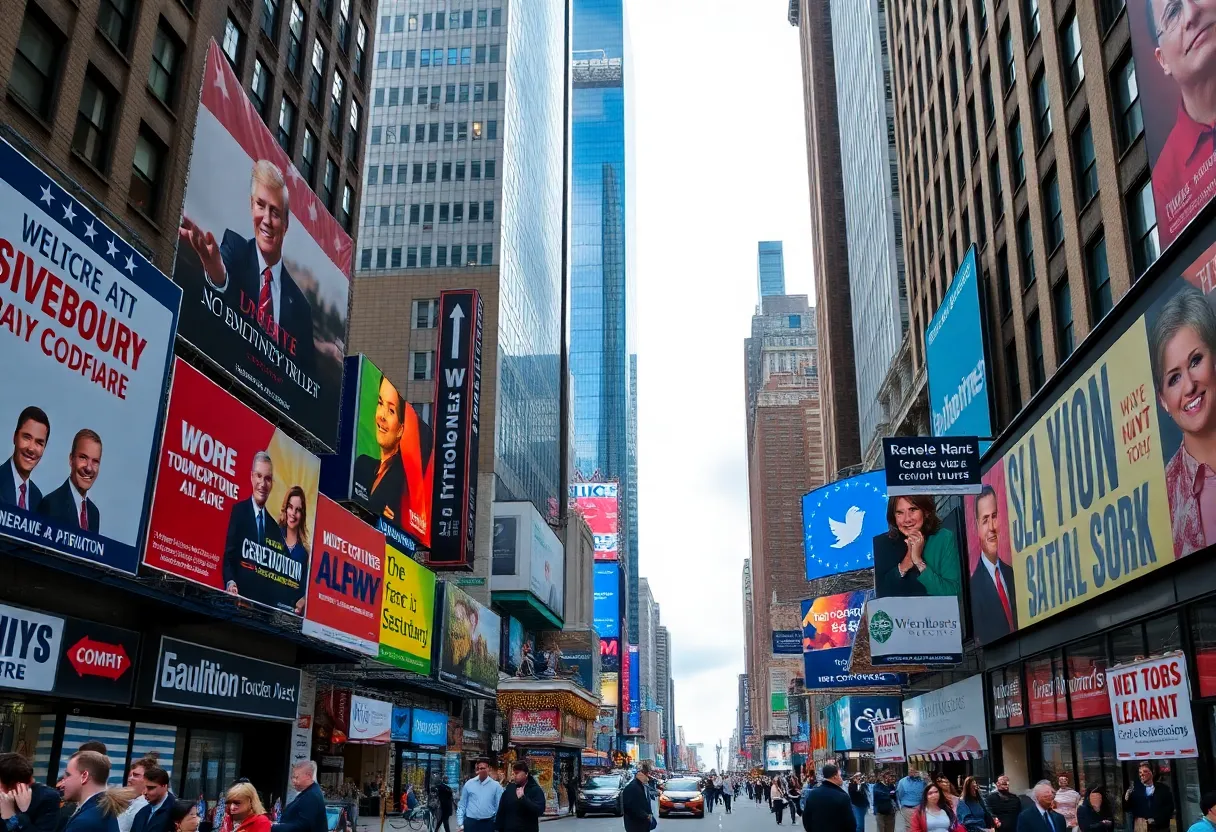 Election campaign scene in New York City
