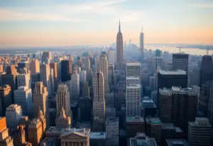 Breathtaking view of New York City skyline representing economic challenges.