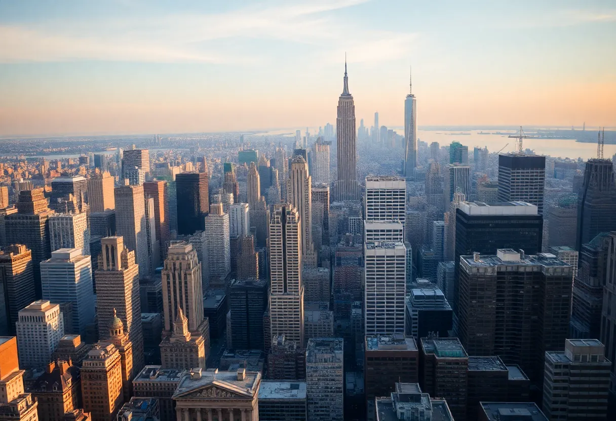 Breathtaking view of New York City skyline representing economic challenges.