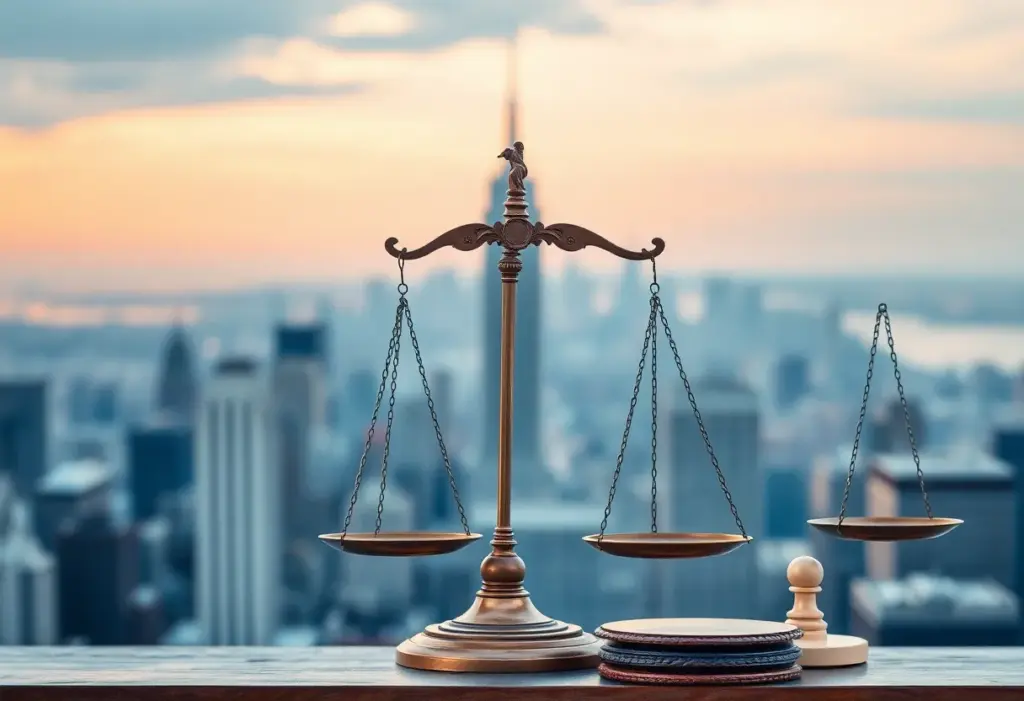 Abstract illustration representing labor law changes in New York.