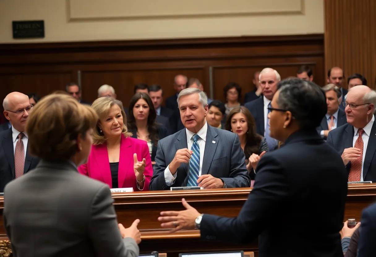 Lawmakers discussing redistricting in New York legislature