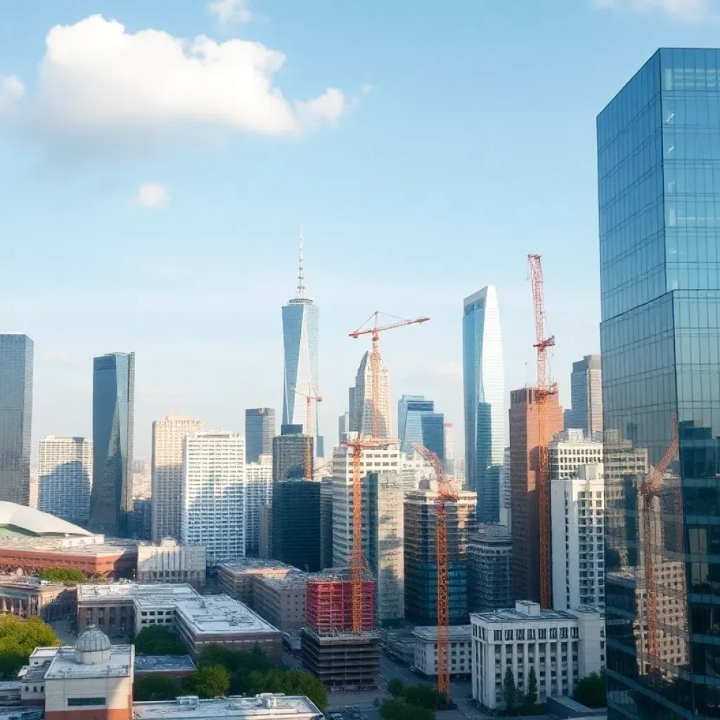 Skyline view of office buildings in New York City