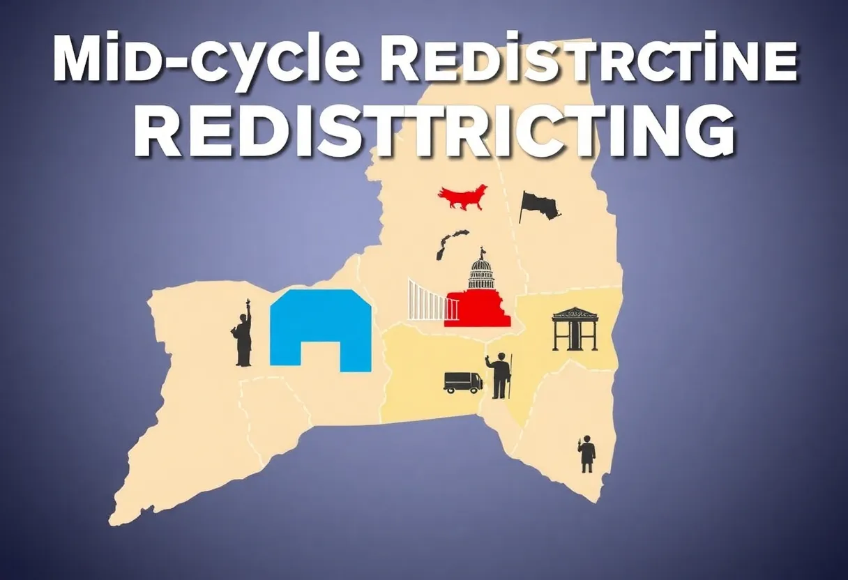 Illustration depicting New York redistricting and democracy
