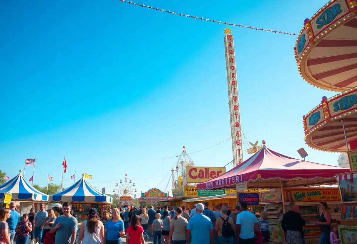 A large crowd enjoying activities at the New York State Fair