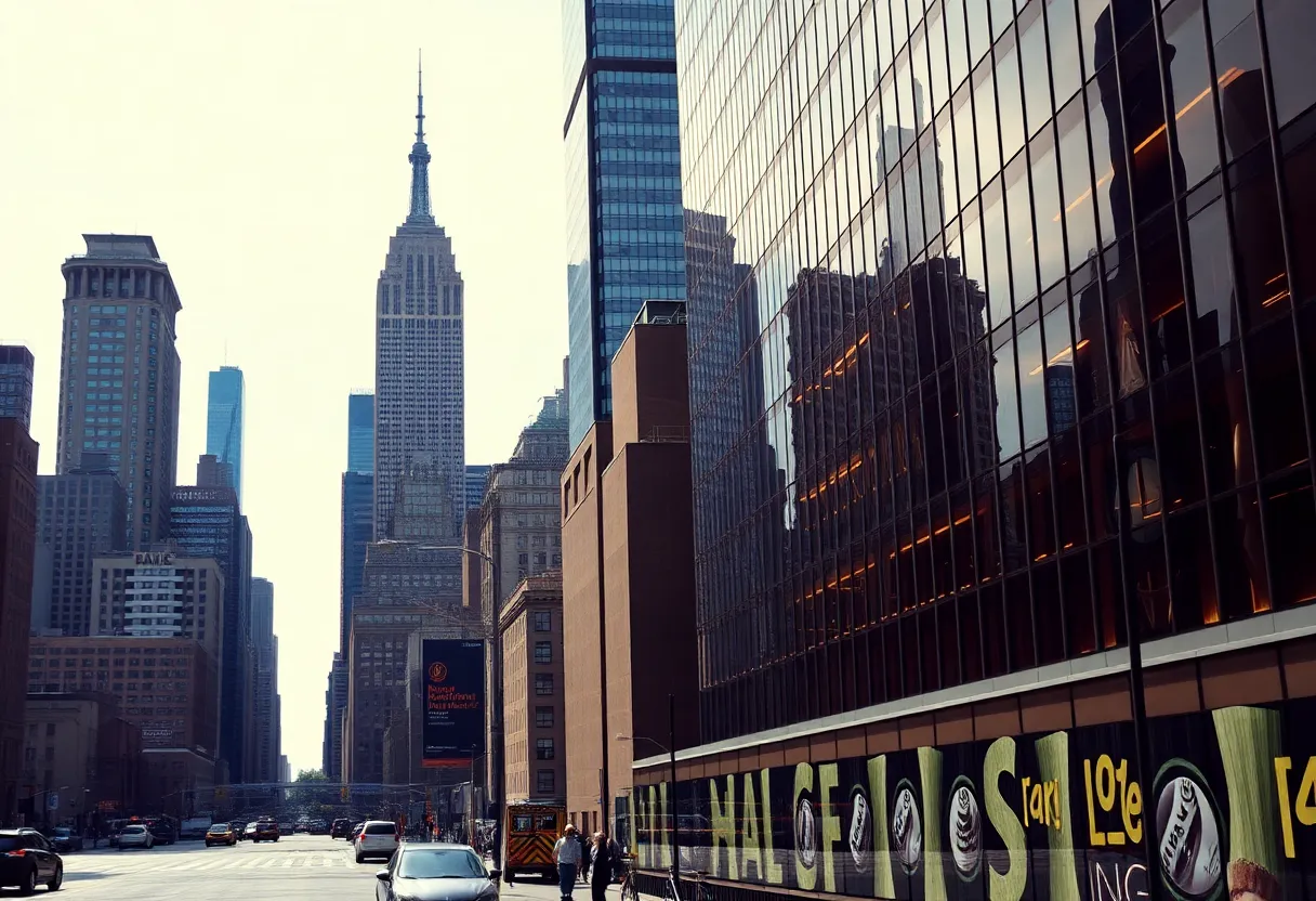 Vibrant skyline of New York City depicting economic vitality and challenges