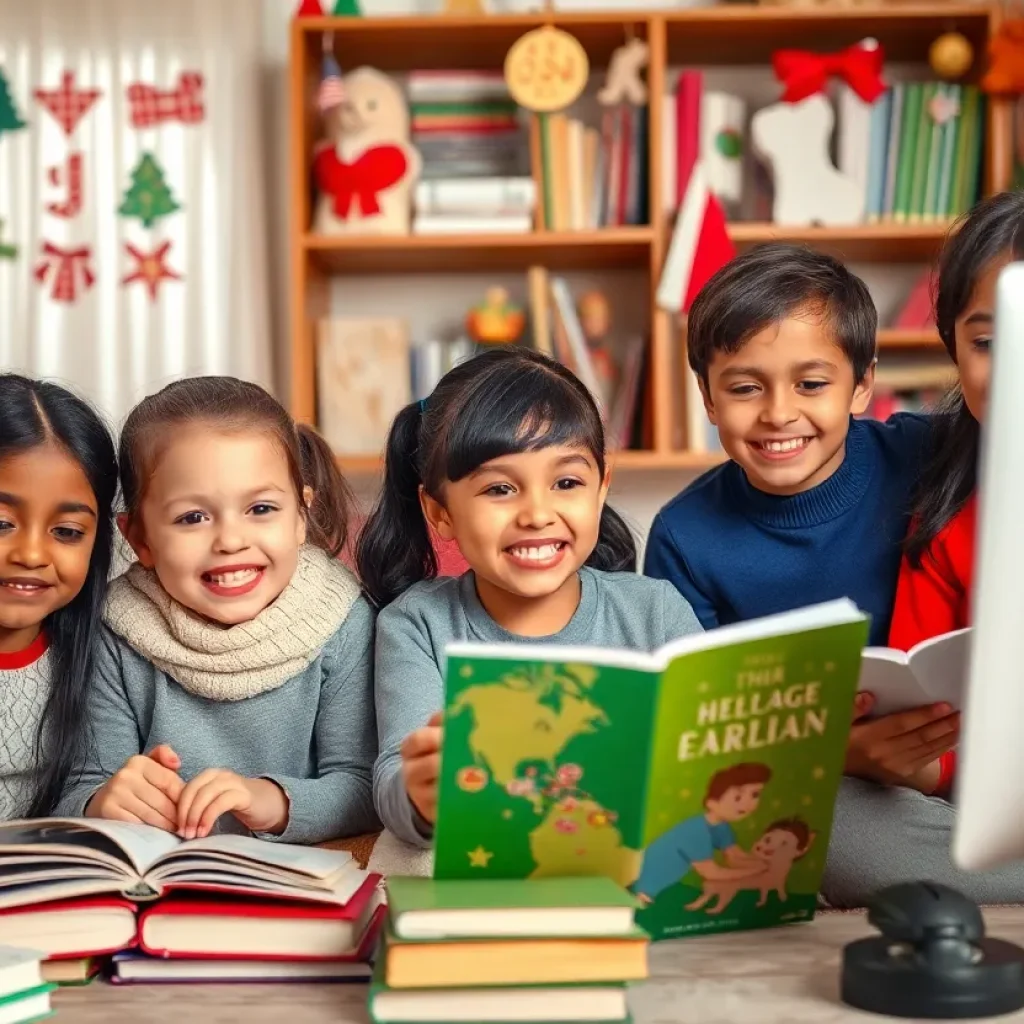 Children participating in remote learning at home