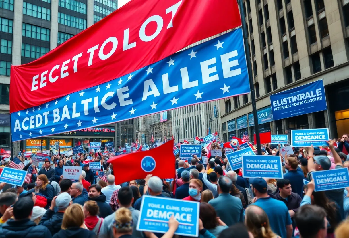 An abstract representation of political campaigns in New York City.