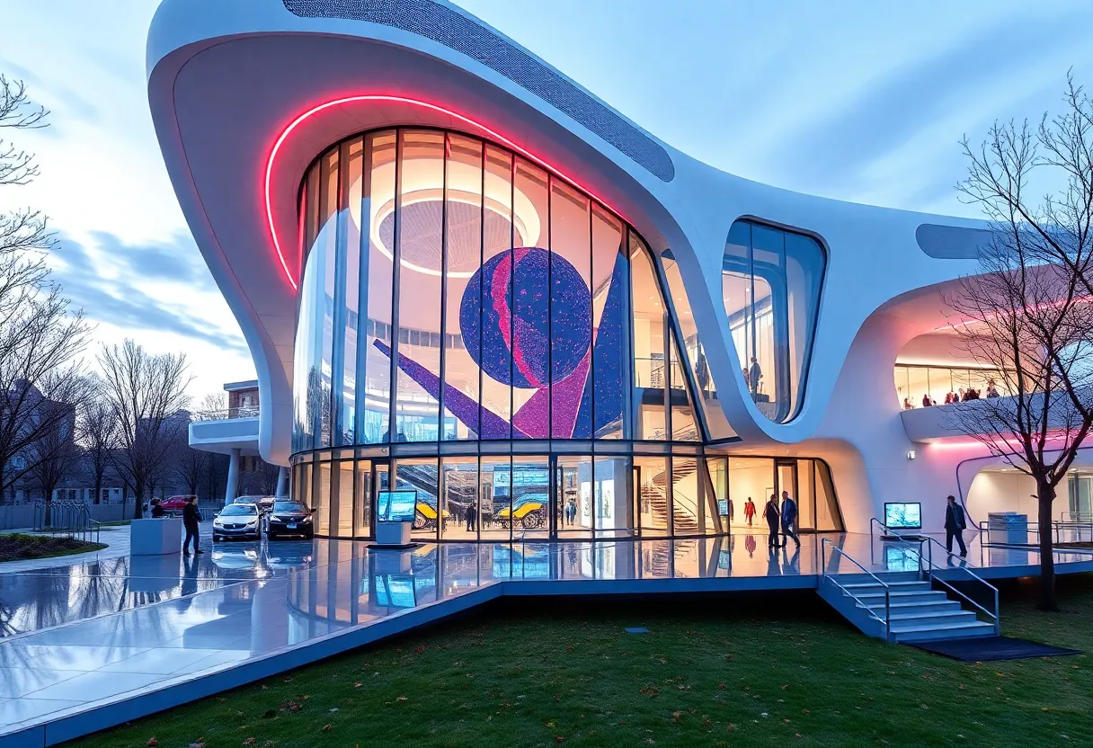 An architectural rendering of the Quantum Research and Innovation Hub at Stony Brook University.