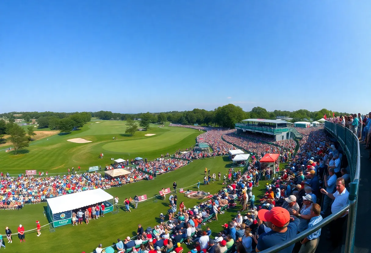Crowd at the Ryder Cup golf tournament at Bethpage Black