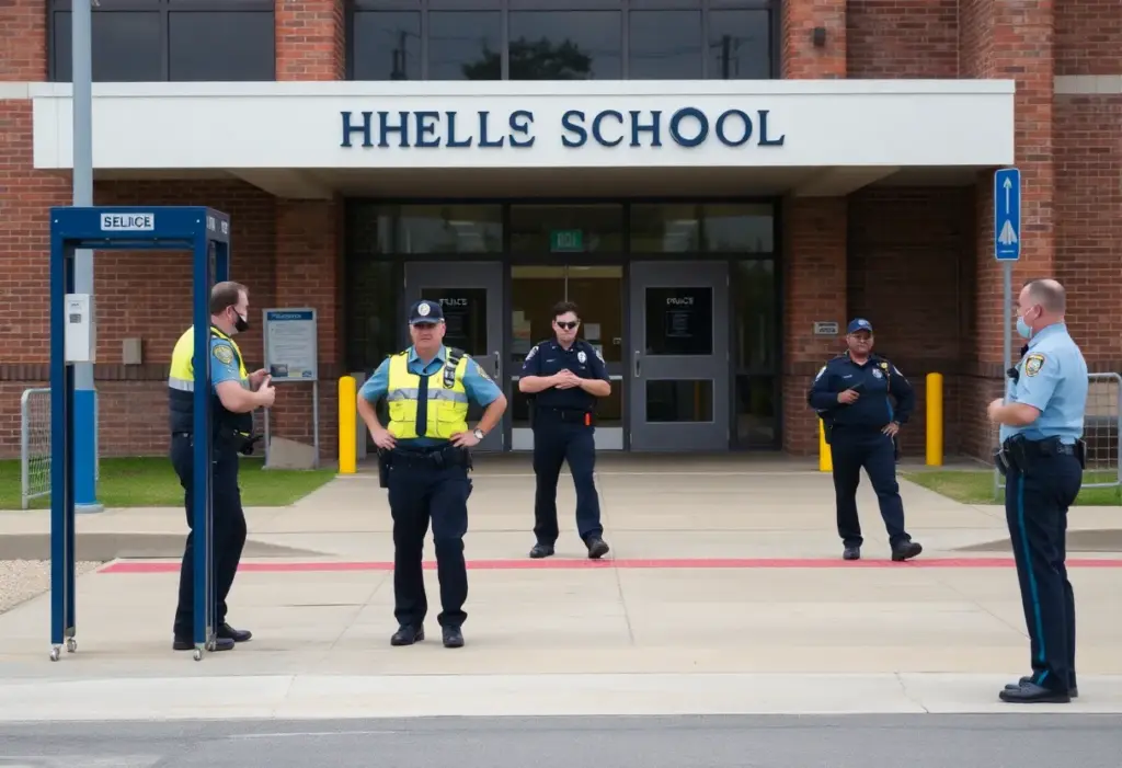 Security measures at a high school following a threat incident