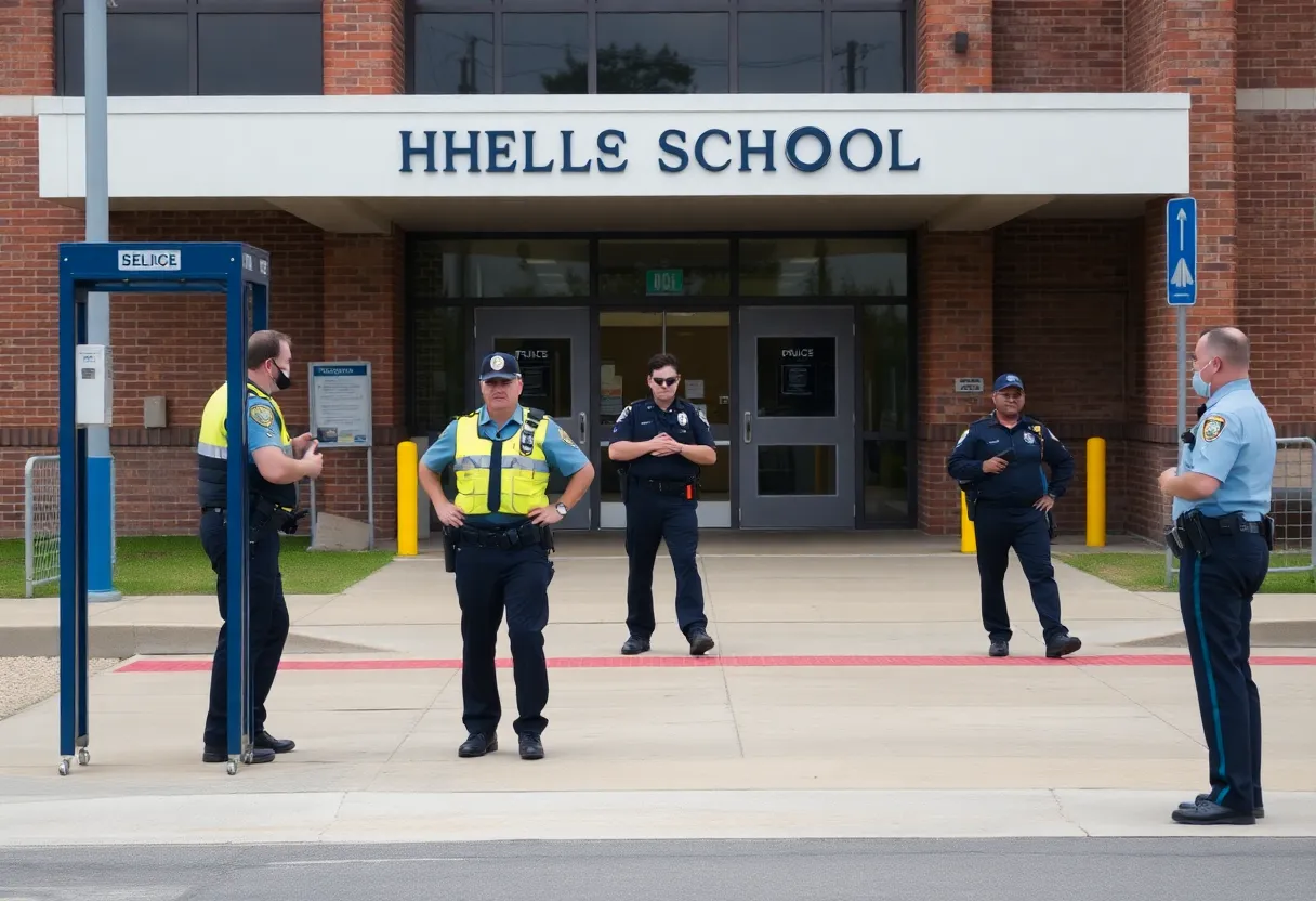 Security measures at a high school following a threat incident