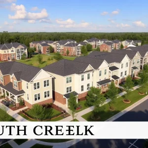 Rendering of South Creek housing development in Chapel Hill, North Carolina