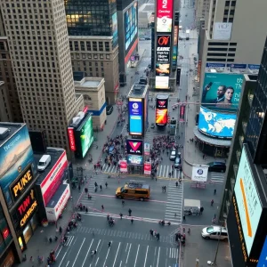 Residents protesting against the Caesars Palace hotel project in Times Square