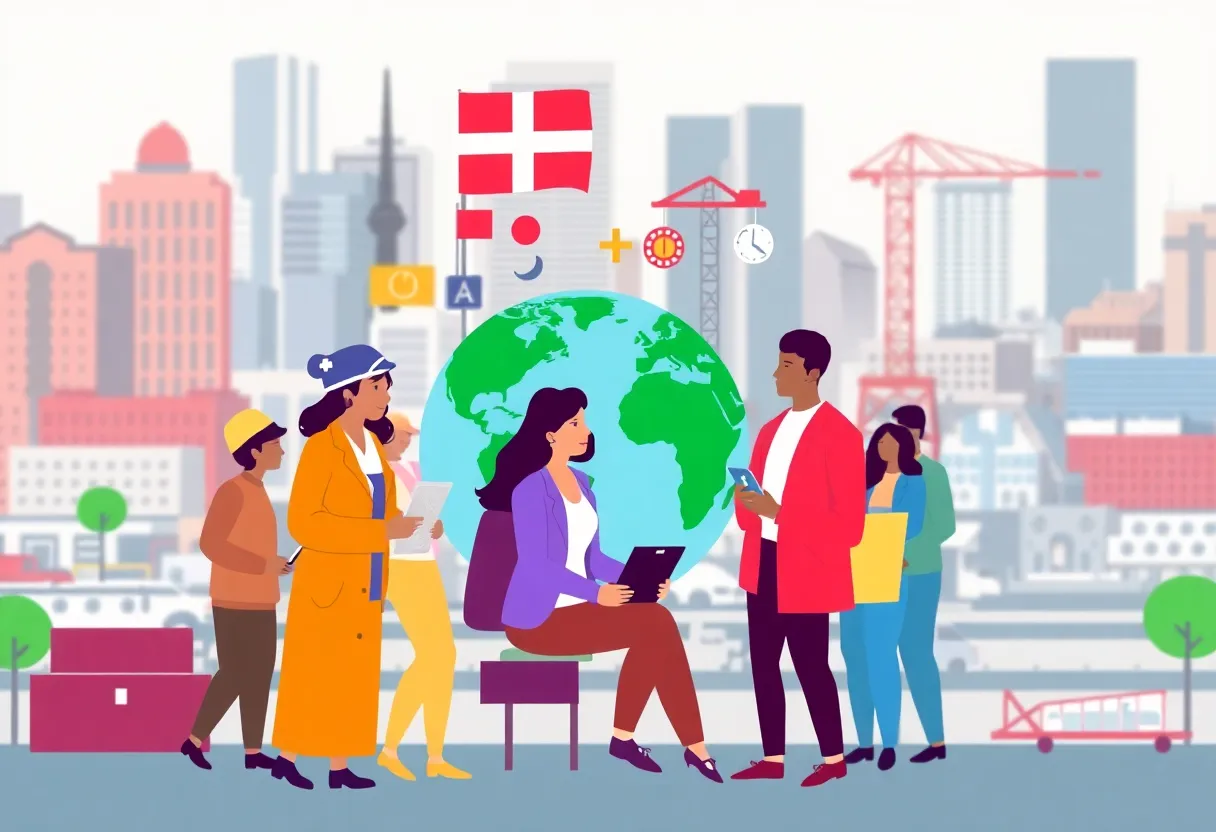 Illustration representing diverse trade associations in New York