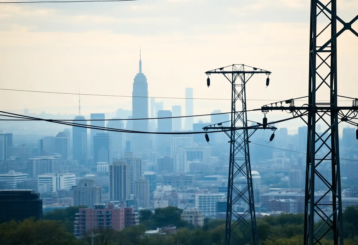 Power grid in New York symbolizing utility rate changes.