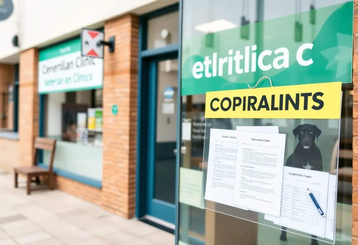 Exterior view of a veterinary clinic emphasizing regulatory compliance.