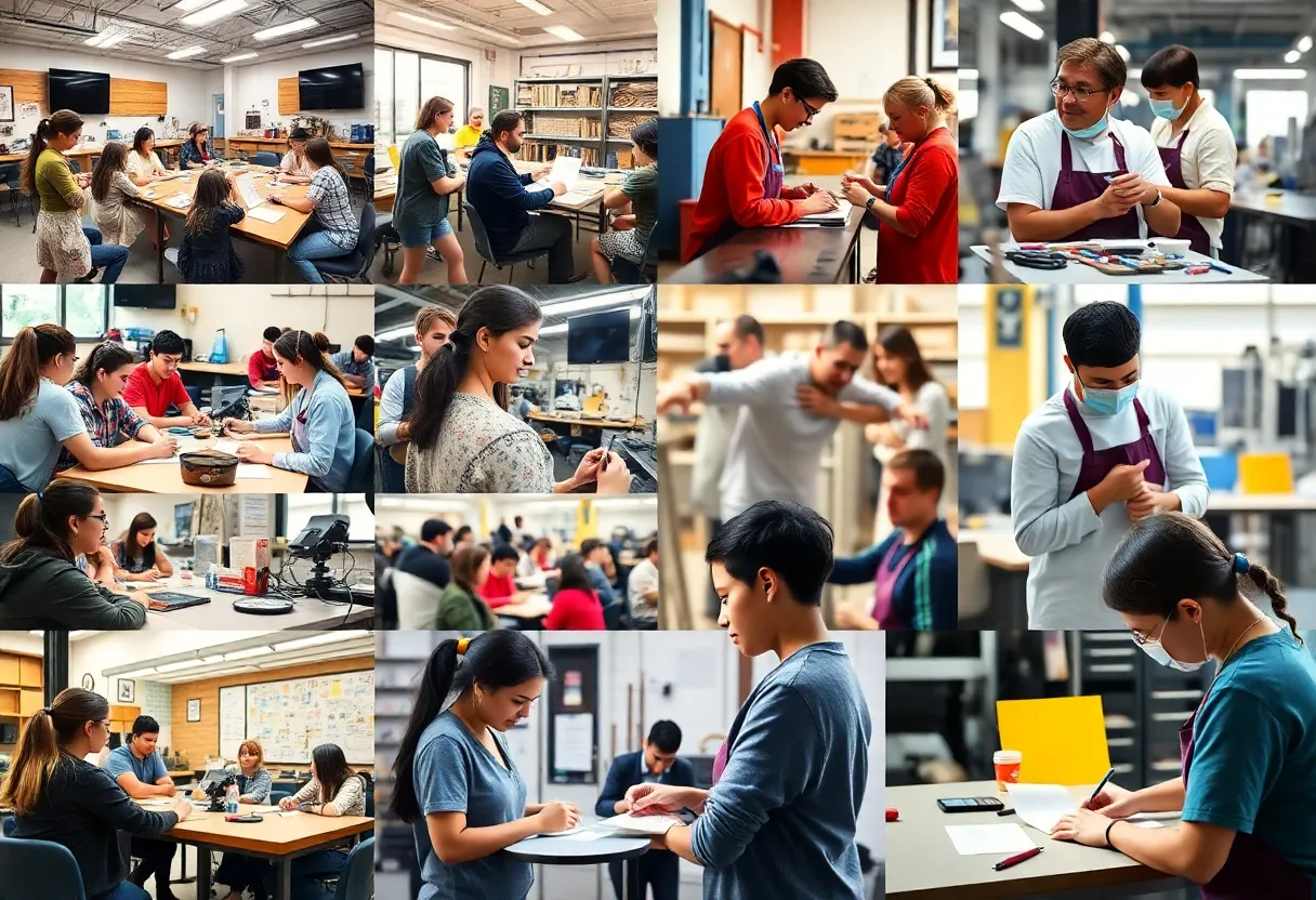 Students engaged in vocational training in New York State
