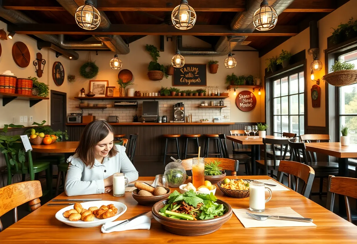 Interior of Whole in the Wall Restaurant showcasing its farm-to-table dining concept